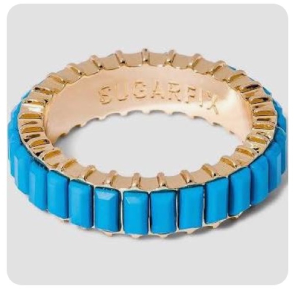NWT Baublebar Turquoise Cabochon Baguette Ring